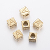 304 Stainless Steel Large Hole Letter European Beads STAS-H428-01G-A-1