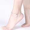 Trendy 925 Sterling Silver Charm Anklets AJEW-BB30911-3