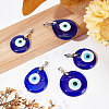 SUNNYCLUE 5Pcs 5 Style Handmade Evil Eye Lampwork Pendants LAMP-SC0001-17-4