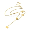 Brass Flower Tassel Pendant Necklaces NJEW-B115-02G-1