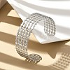 Hollow Out 304 Stainless Steel Cuff Bangles for Women BJEW-Z096-01P-1