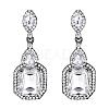 Brass Rhinestone Dangle Stud Earrings FS-WG9D6B6-16-1