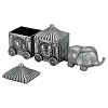Tibetan Style Zinc Alloy Elephant Train Engraved My First Curl/Tooth Boxes CON-WH0089-108AS-1