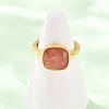 Natural Strawberry Quartz Finger Rings with Brass Findings G-H353-04G-05-3