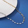 304 Stainless Steel Leaf Flower Chain Necklaces for Women NJEW-JN05585-5
