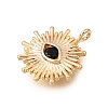 Brass Pave Black Cubic Zirconia Charms KK-CBA2395-02G-2