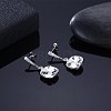 925 Sterling Silver Dangle Stud Earrings EJEW-BB30604-001-2