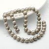 Round Shell Pearl Frosted Beads Strands BSHE-I002-10mm-15-1