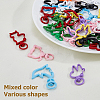 32Pcs 4 Styles Zinc Alloy Enamel Swivel Clasps FIND-HS0002-01-4
