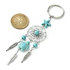 Alloy Woven Net/Web with Feather Pendant Keychain KEYC-JKC00590-01-2