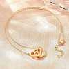 Brass Couple Heart Pendant Necklaces KK-CBA4547-07G-1