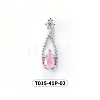 Chinese lute Shape Brass Micro Pave Clear Cubic Zirconia Nail Gems Set MRMJ-T015-41P-02-2