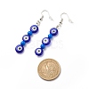 Lampwork Evil Eye & Acrylic Beaded Dangle Earrings EJEW-JE04972-5