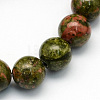 Natural Unakite Round Beads Strands G-S175-6mm-1