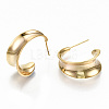 Semicircular Brass Stud Earrings KK-T062-39G-NF-3