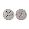 Non-Tarnish 201 Stainless Steel Hollow Flat Round Links FIND-R149-03X-P-1