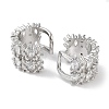 Horse Eye Brass Micro Pave Cubic Zirconia Cuff Earrings for Women EJEW-E310-08P-2