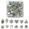 60Pcs 12 Style Tibetan Style Alloy European Beads TIBEB-FS0001-04-1