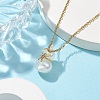 304 Stainless Steel and Acrylic Imitation Shell Pendant Necklaces NJEW-JN04706-2