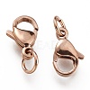 Ion Plating(IP) 304 Stainless Steel Lobster Claw Clasps STAS-G240-01C-RG-3