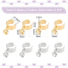 8Pcs 4 Style 304 Stainless Steel Open Cuff Rings Set with Charms RJEW-AB00009-3