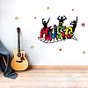 Music Theme Translucent PVC Self Adhesive Wall Stickers STIC-WH0021-003-4