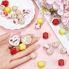 SUNNYCLUE 27Pcs 5 Style Teachers' Day Theme Food Grade Eco-Friendly Silicone Beads SIL-SC0001-67-3