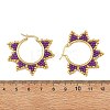 Glass Beaded Hoop Earrings EJEW-MZ00750-02-5