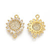 Brass Micro Pave Cubic Zirconia Links ZIRC-S059-16G-2