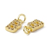 Real 18K Gold Plated Brass Micro Pave Clear Cubic Zirconia Charms KK-E068-VB452-B-3