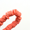 Flat Round Handmade Polymer Clay Bead Spacers X-CLAY-R067-4.0mm-14-2