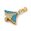 Christmas Brass Micro Pave Cubic Zirconia Pendants KK-H468-03A-02G-2