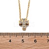 304 Stainless Steel Crystal Rhinestone Pendant Cable Chain Necklaces for Women NJEW-C062-01D-G-5