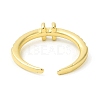 Clear Cubic Zirconia Initial Letter Open Cuff Ring RJEW-H120-09G-H-3