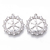 Brass Micro Pave Clear Cubic Zirconia Pendants KK-N232-144-NF-1