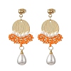 Brass Glass Seed Bead Chandelier Earrings EJEW-MZ00762-02-3