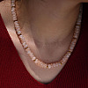 Glass Rondelle Beaded Necklaces with Alloy OT Clasps for Women WG710A2-03-1