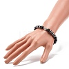 Natural Obsidian & Non-Magnetic Synthetic Hematite Round Beads Stretch Bracelet for Men Women BJEW-JB06968-5