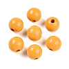 Painted Natural Wood Beads WOOD-A018-16mm-17-1