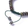 Adjustable Natural Dragon Blood Jasper Braided Bead Bracelets BJEW-F369-A16-3