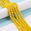 Electroplate Opaque Solid Color Glass Beads Strands EGLA-A044-P4mm-L04-4