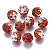 Two-Tone Color Handmade Polymer Clay Disco Ball Beads RB-R041-20-1