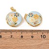 Brass Enamel Locket Pendants X-KK-G543-01G-02-3