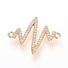 Long-Lasting Plated Brass Micro Pave Cubic Zirconia Links ZIRC-S053-03G-1
