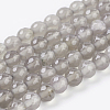Natural Grey Agate Beads Strands G-G067-6mm-1-1