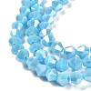 Opaque Solid Color Electroplate Glass Beads Strands EGLA-A039-P4mm-B12-3