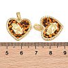 Brass Micro Pave Clear Cubic Zirconia Pendants CU-CBA415D-11G-02-3