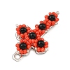 Natural Black Onyx(Dyed & Heated) & Glass Seed Beaded Pendants PALLOY-MZ01404-01-2