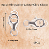 CREATCABIN 6PCS 925 Sterling Silver Lobster Claw Clasps STER-CN0001-23-2
