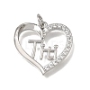 Brass Micro Pave Clear Cubic Zirconia Pendants CU-CBAEEA8-09A-P-1